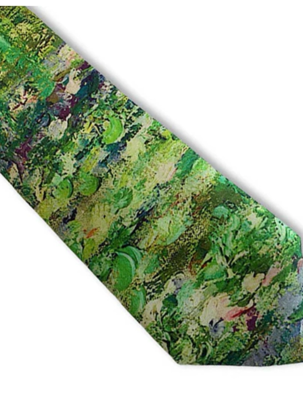 Green Abstract Painterly Silk Tie
